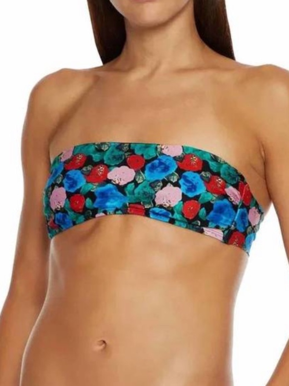 VIX bella basic floral bandeau bikini top in multicolor size M